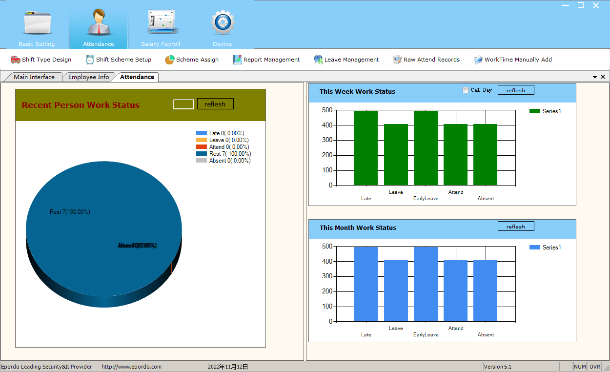 time attendance realtime report